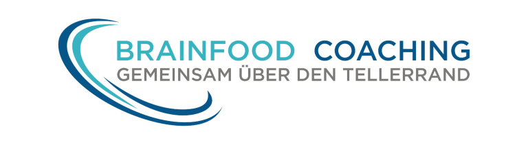 Logo von Brainfood Coaching mit dem Slogan "Gemeinsam über den Tellerrand".